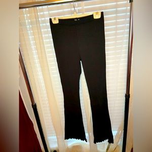 Brand new never worn black cotton flare pull on flare pants